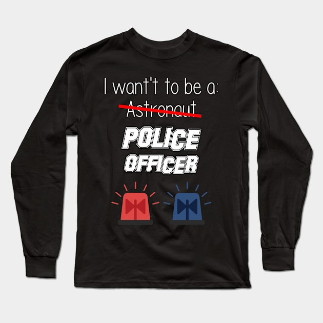 Kids Future Police Officer Fun Novelty Long Sleeve T-Shirt by 5StarDesigns